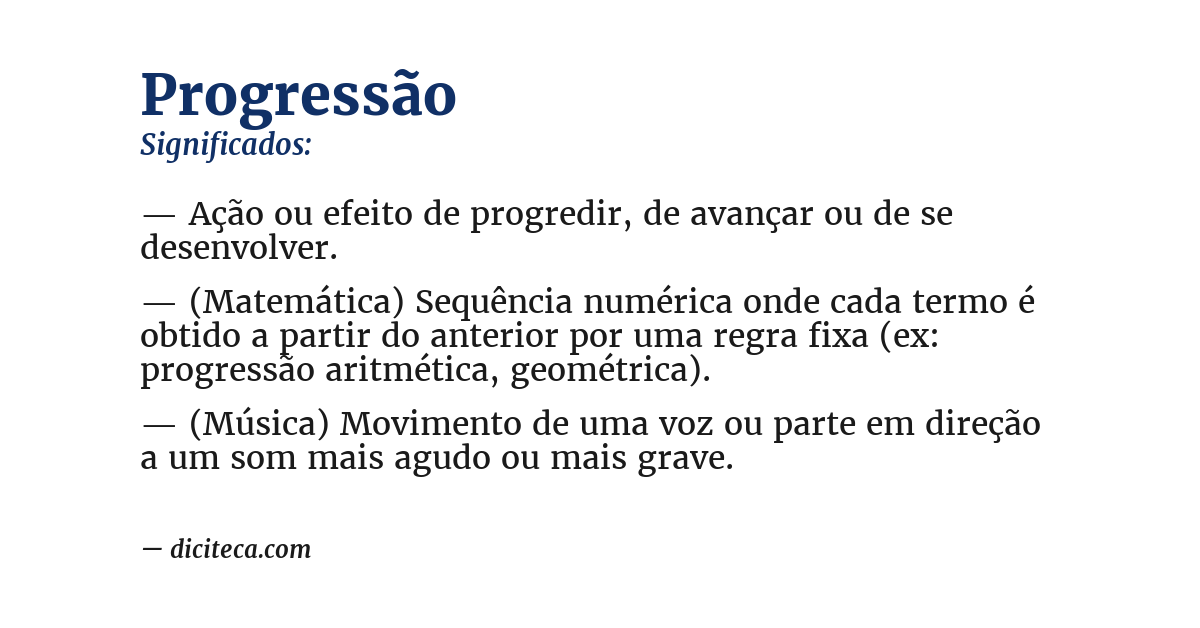 Significado de progressão