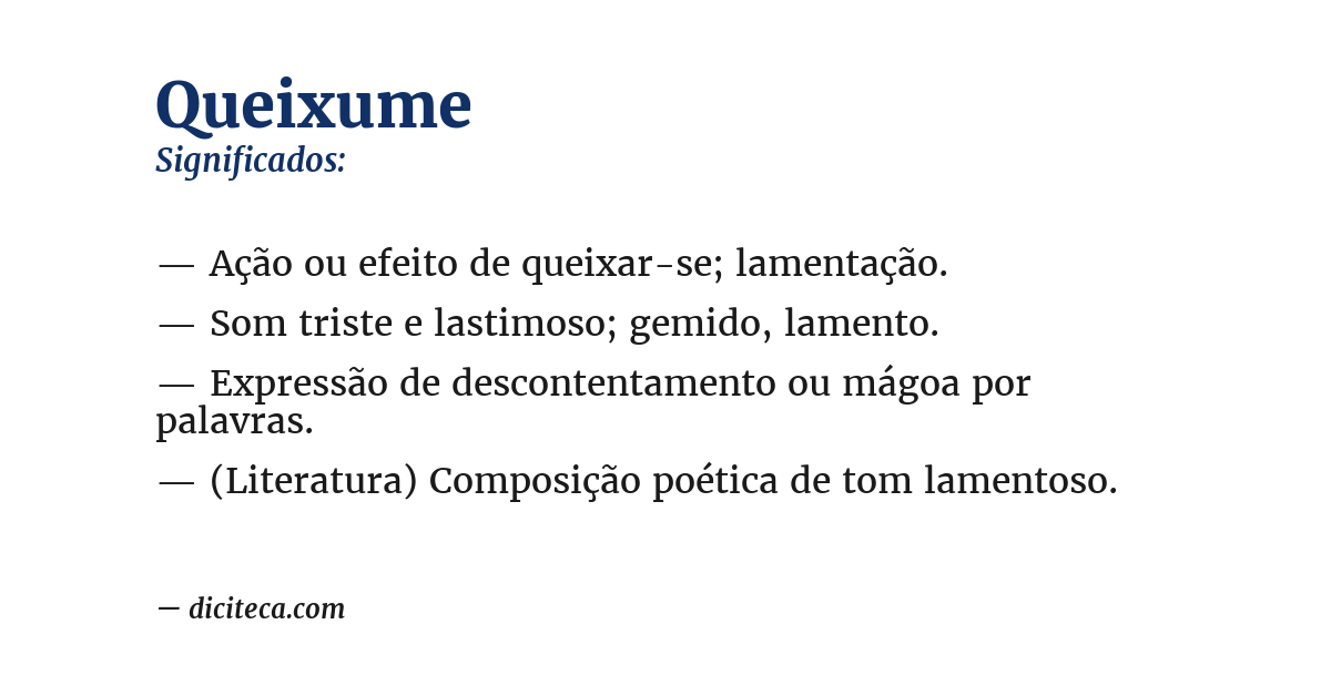 Significado de queixume