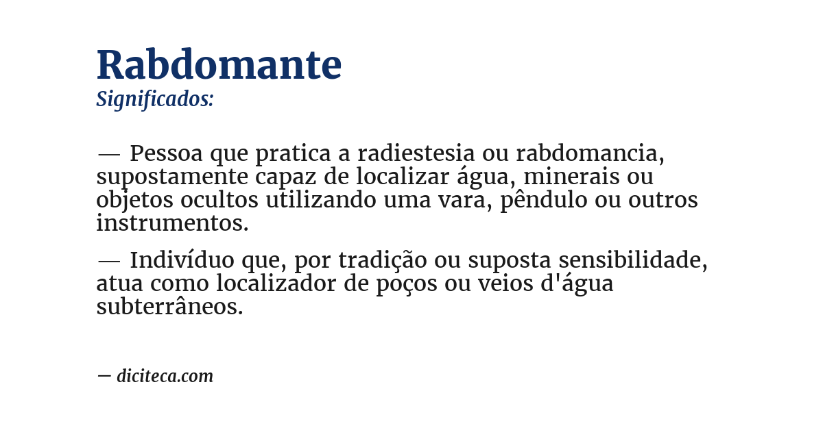 Significado de rabdomante