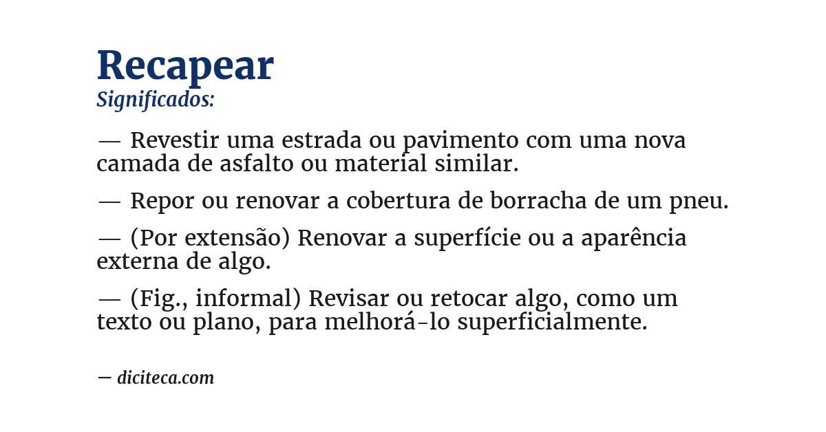 Significado de recapear