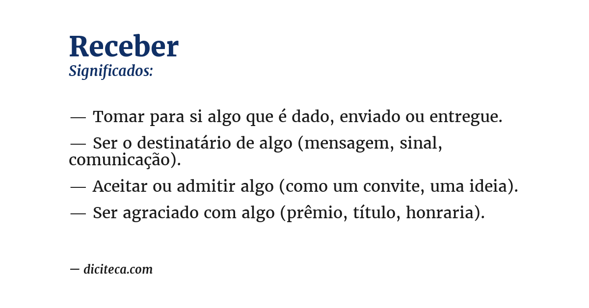 Significado de receber