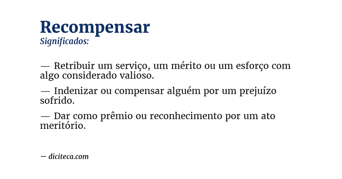 Significado de recompensar