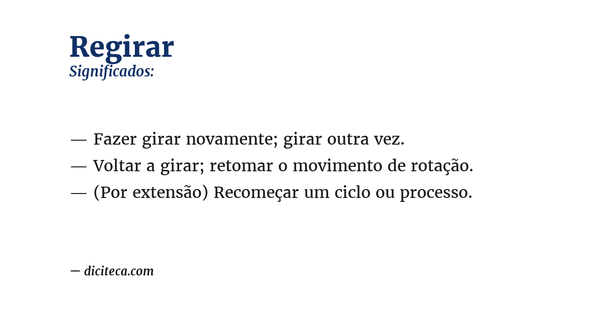 Significado de regirar