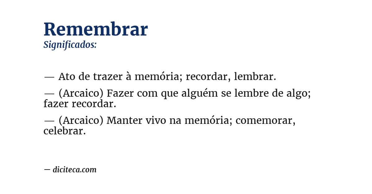 Significado de remembrar