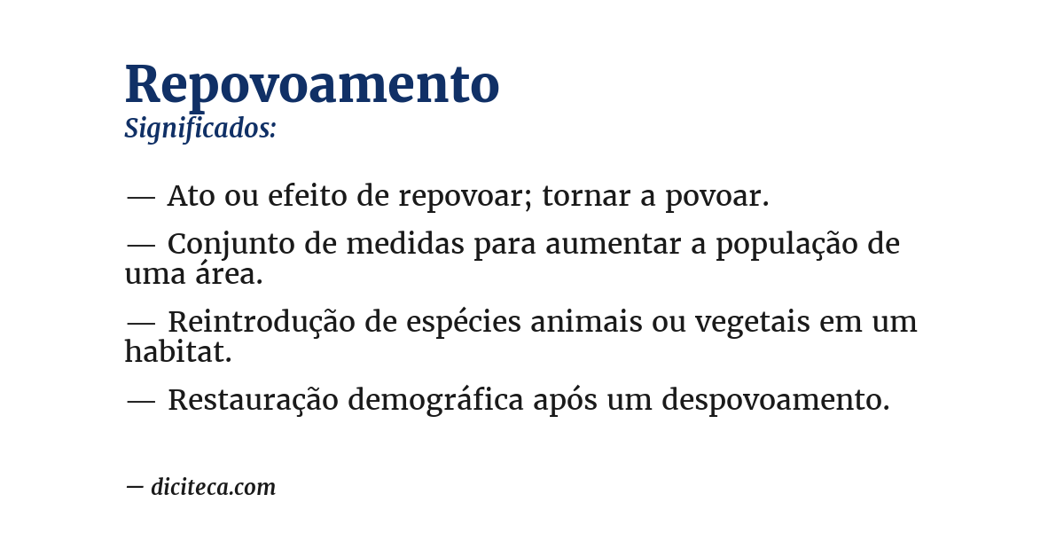 Significado de repovoamento