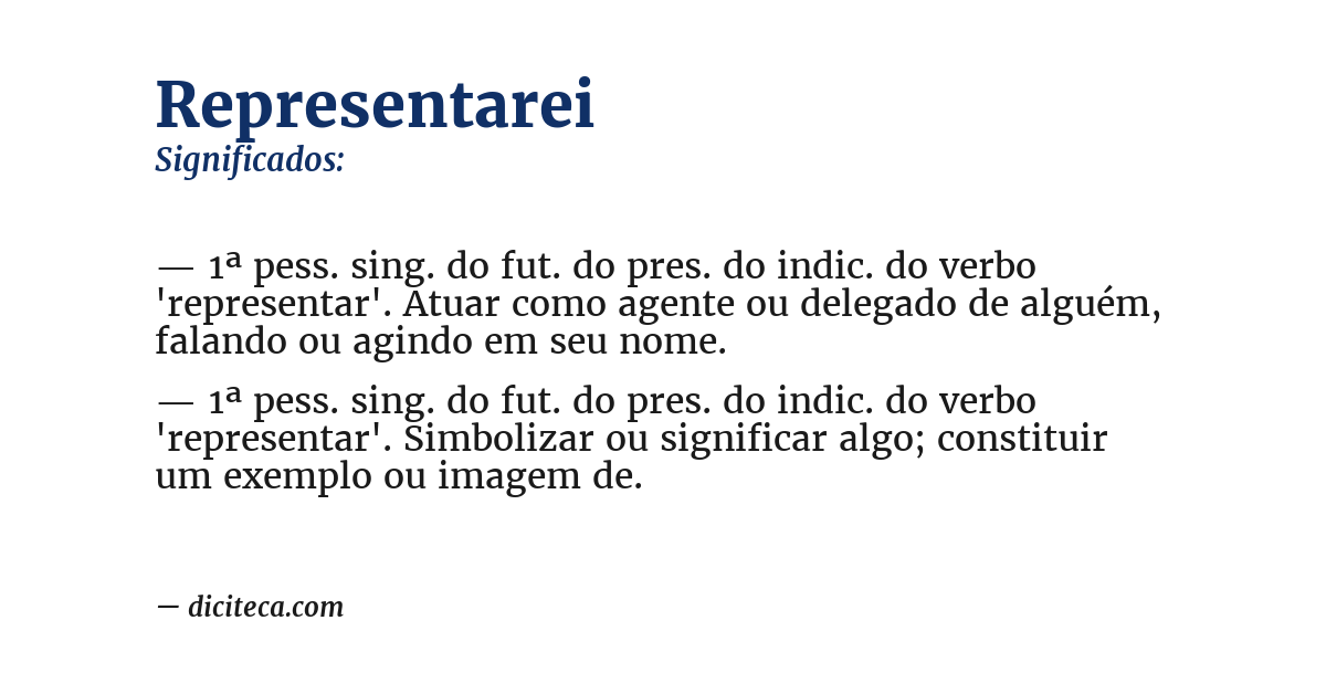 Significado de representarei