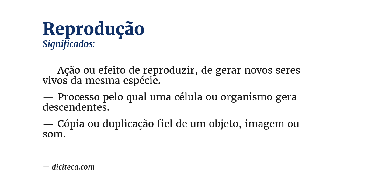 Significado de reprodução