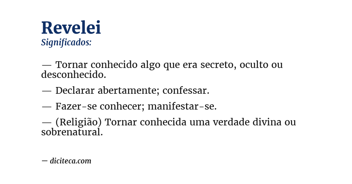 Significado de revelei