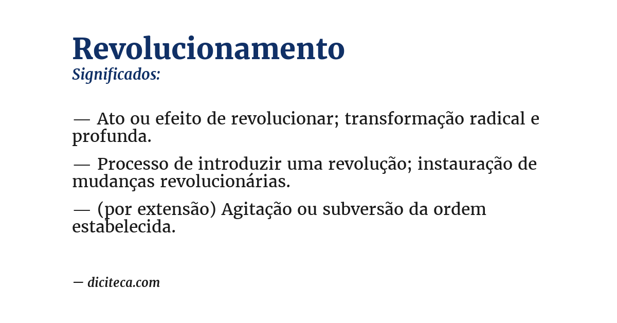 Significado de revolucionamento