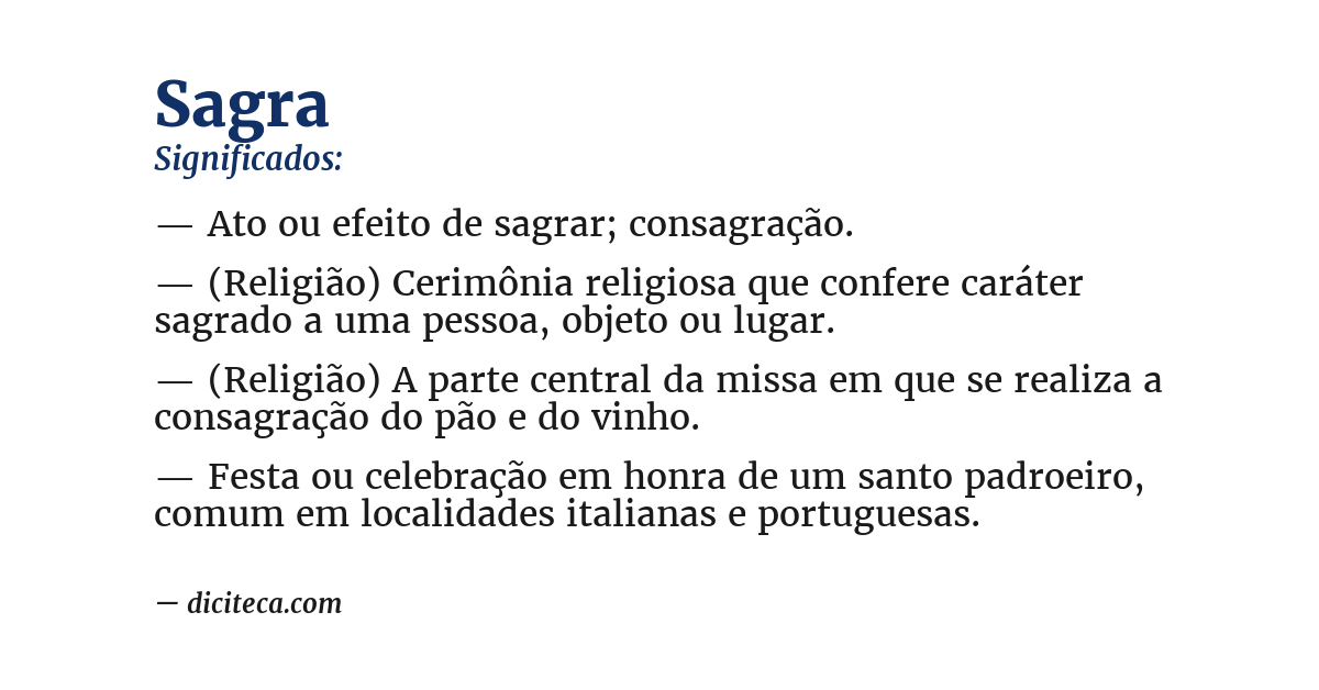 Significado de sagra