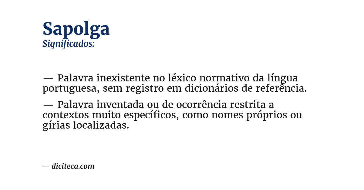Significado de sapolga