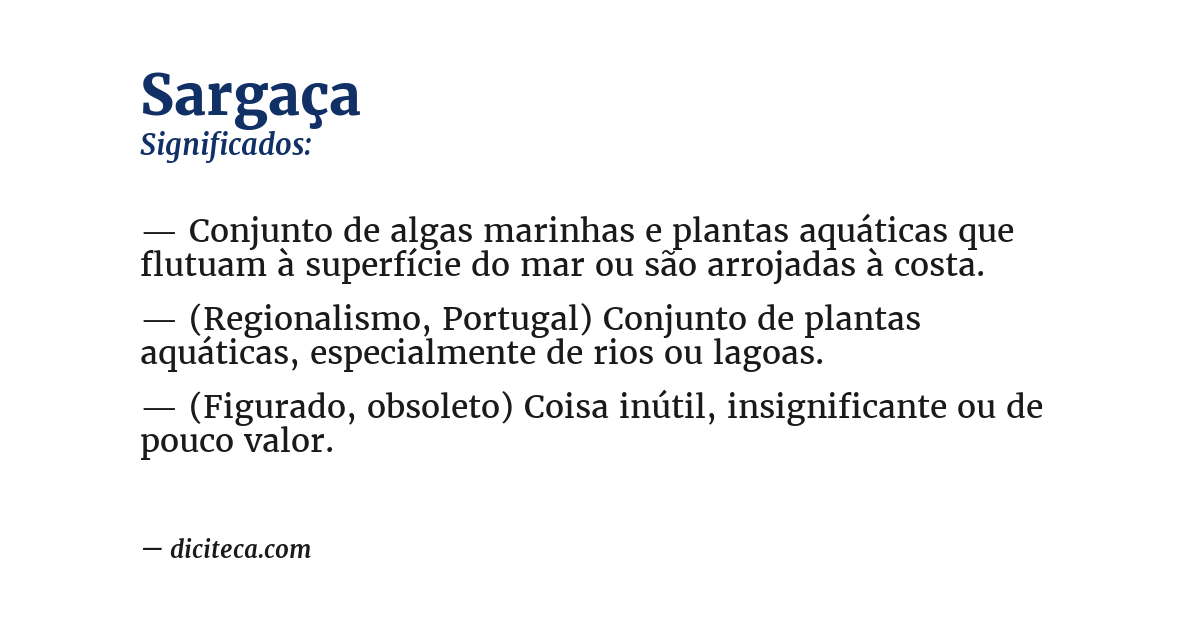Significado de sargaça