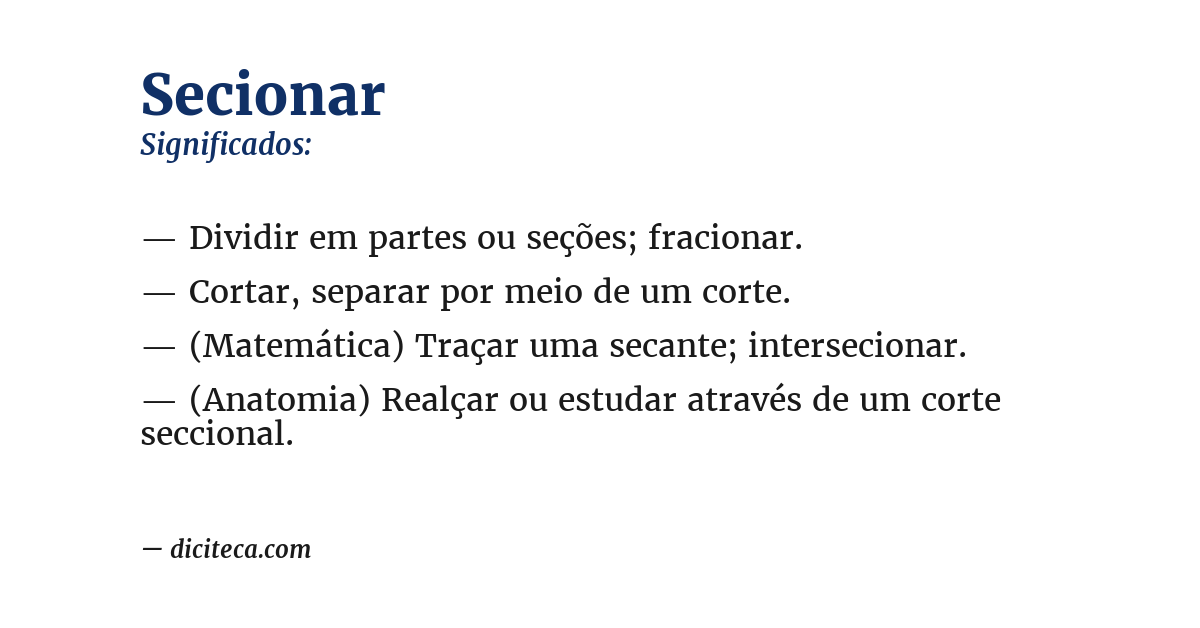 Significado de secionar