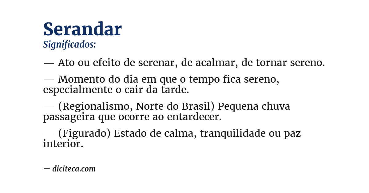 Significado de serandar