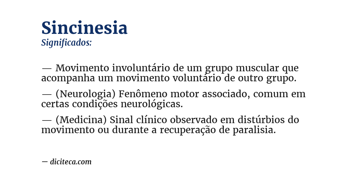 Significado de sincinesia
