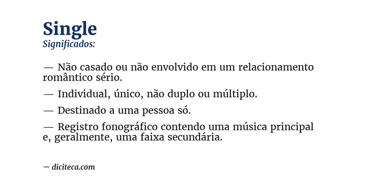Significado de single