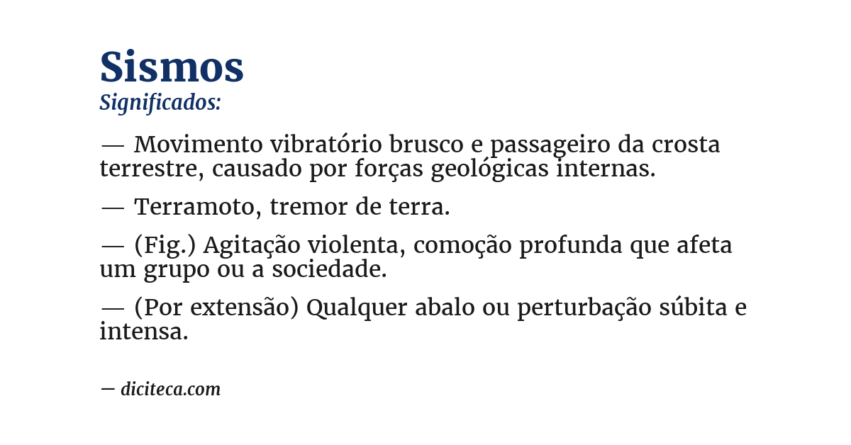 Significado de sismos