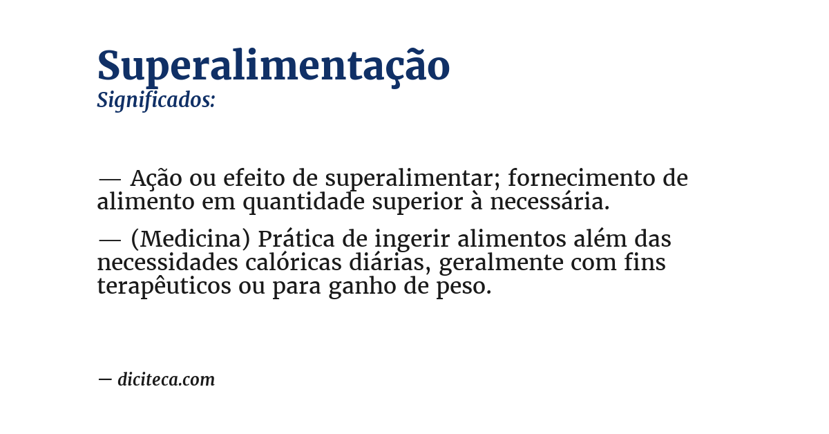 Significado de superalimentação