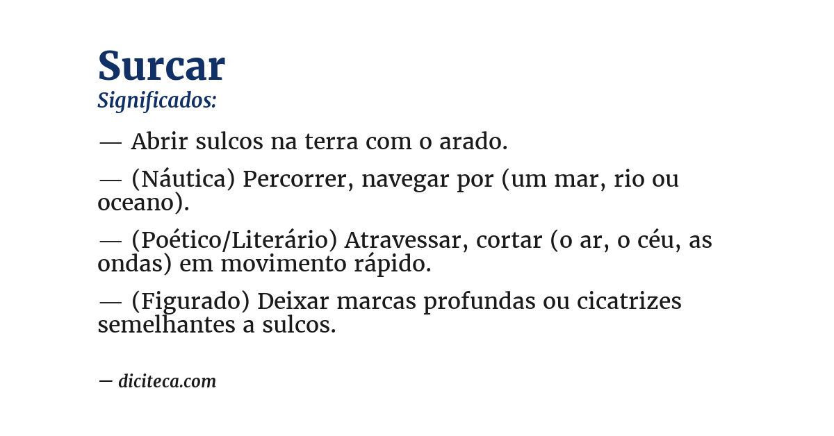 Significado de surcar