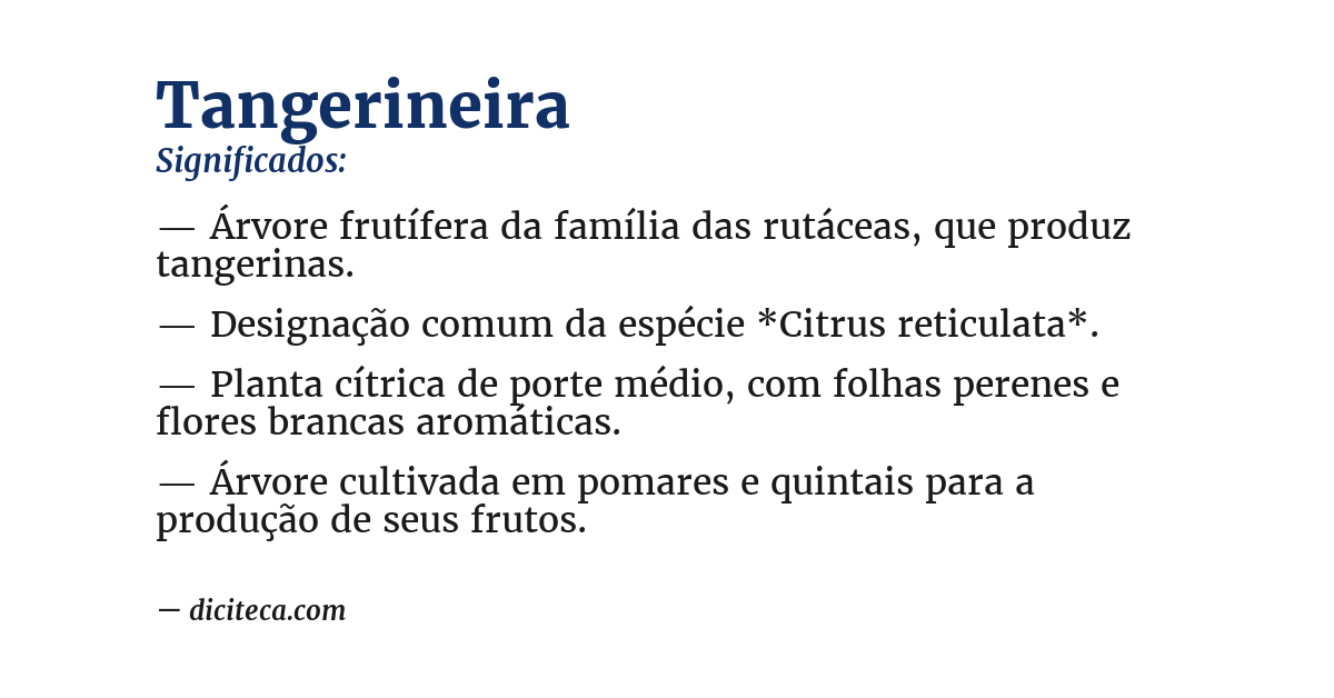 Significado de tangerineira