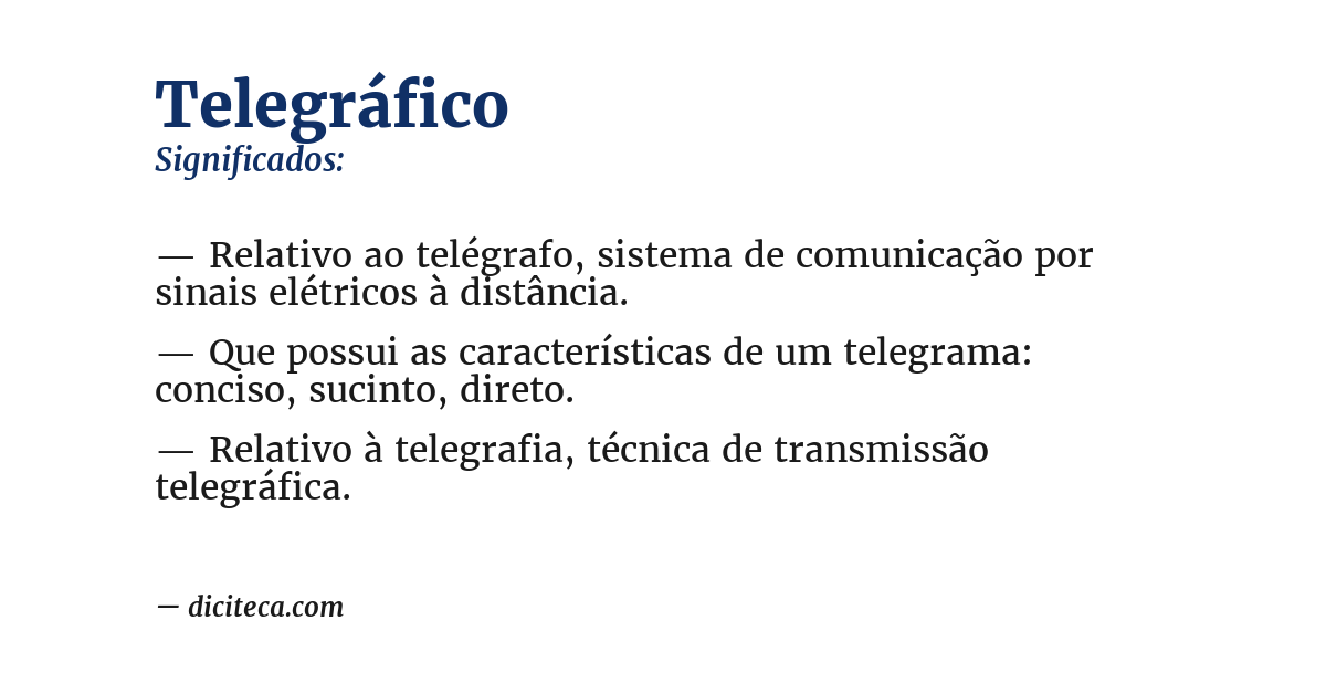 Significado de telegráfico