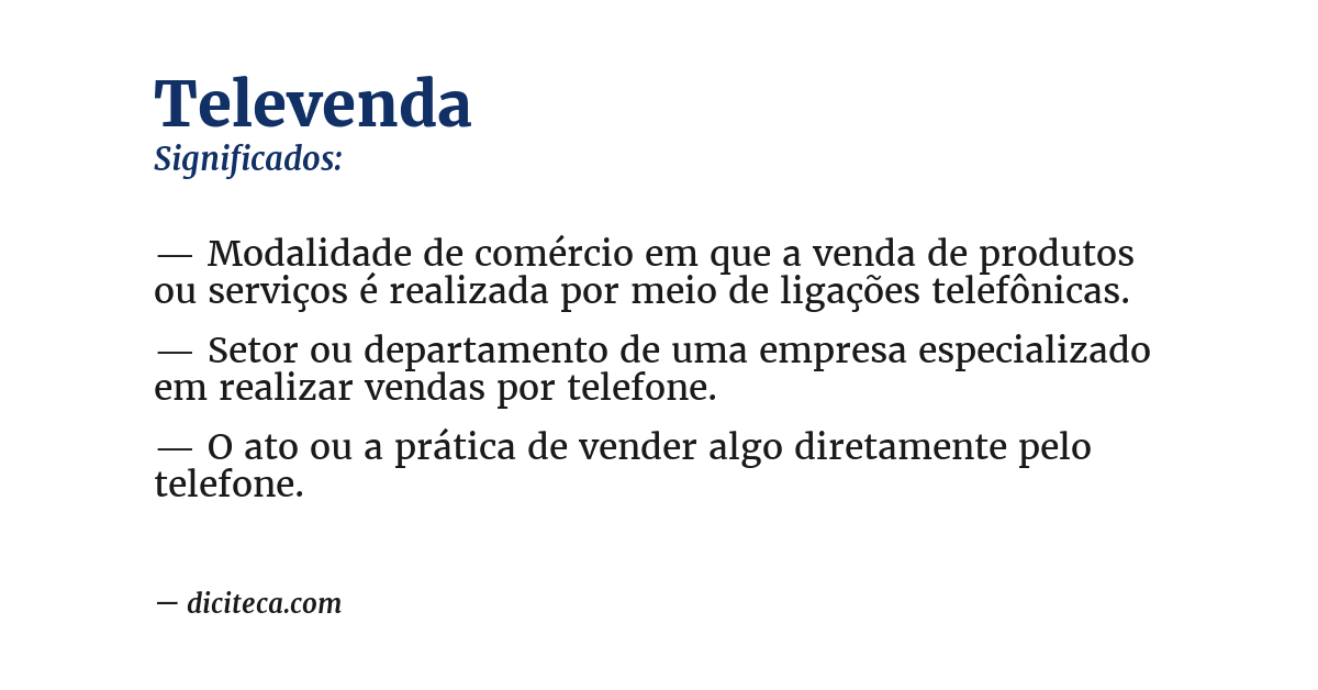 Significado de televenda