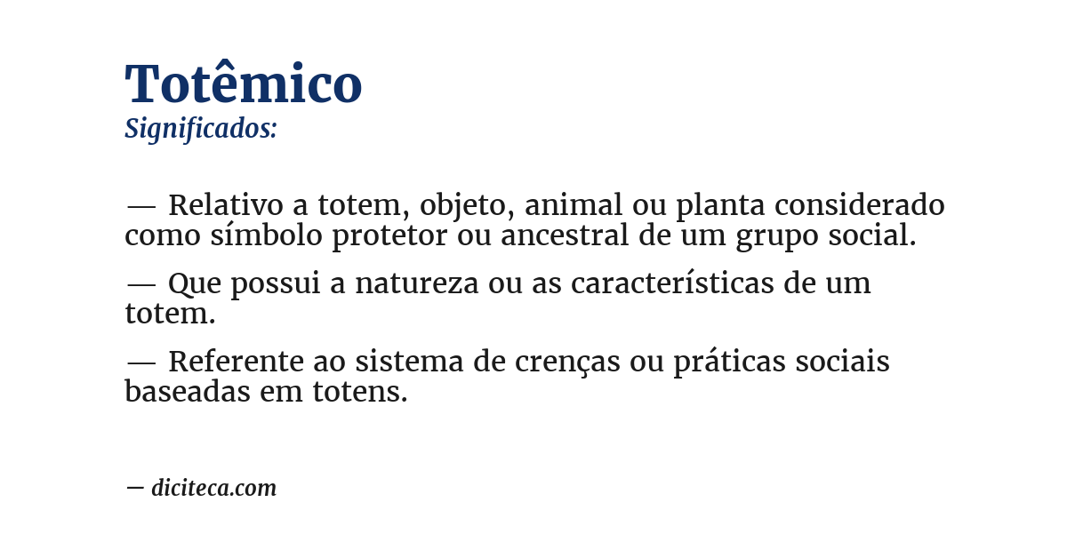 Significado de totêmico