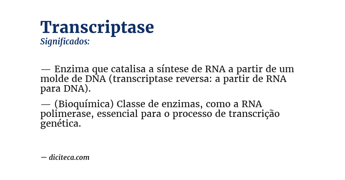 Significado de transcriptase