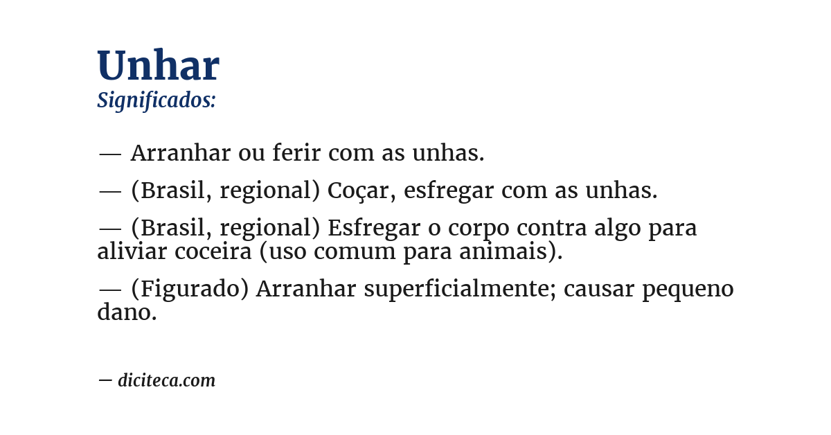 Significado de unhar