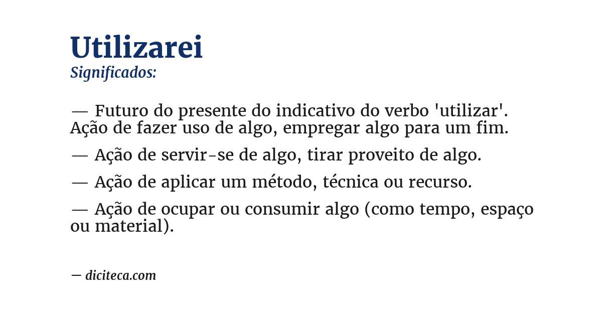 Significado de utilizarei
