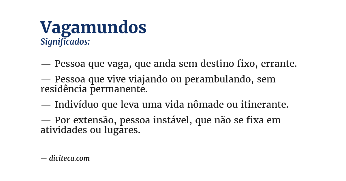 Significado de vagamundos