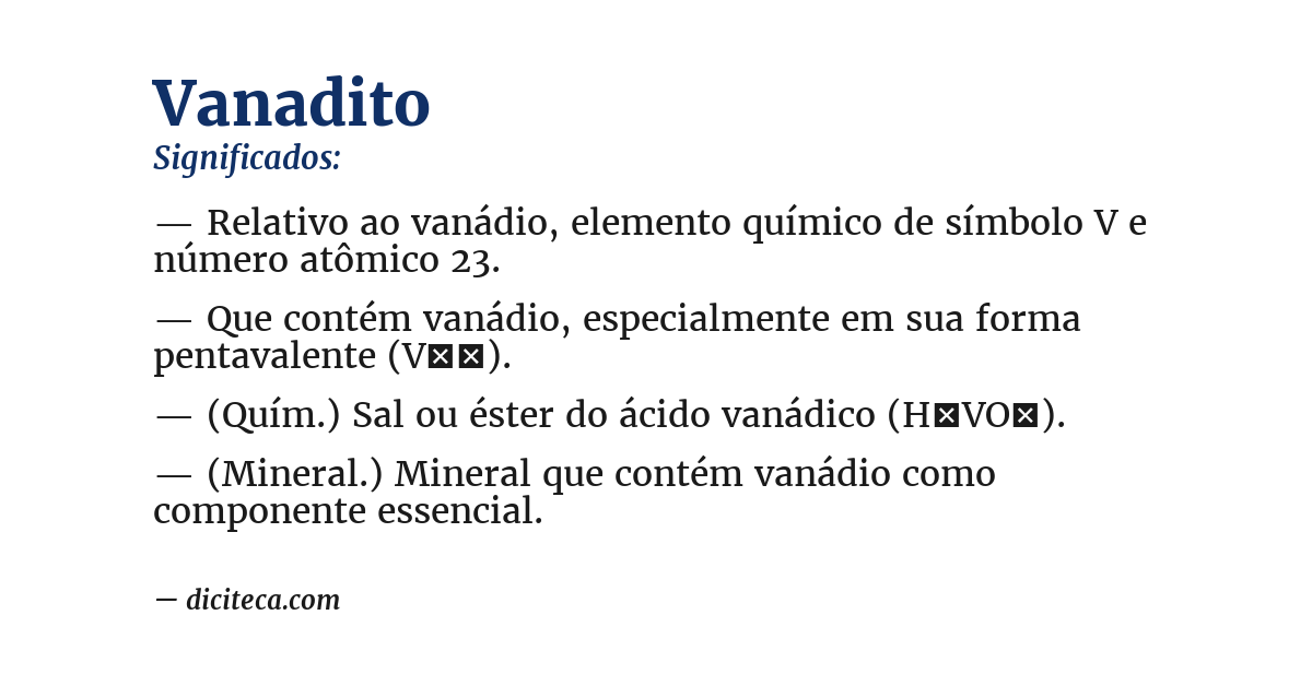 Significado de vanadito