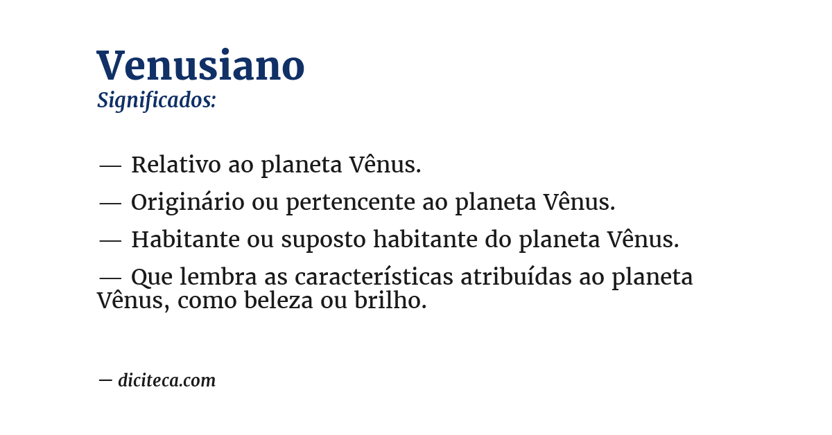 Significado de venusiano