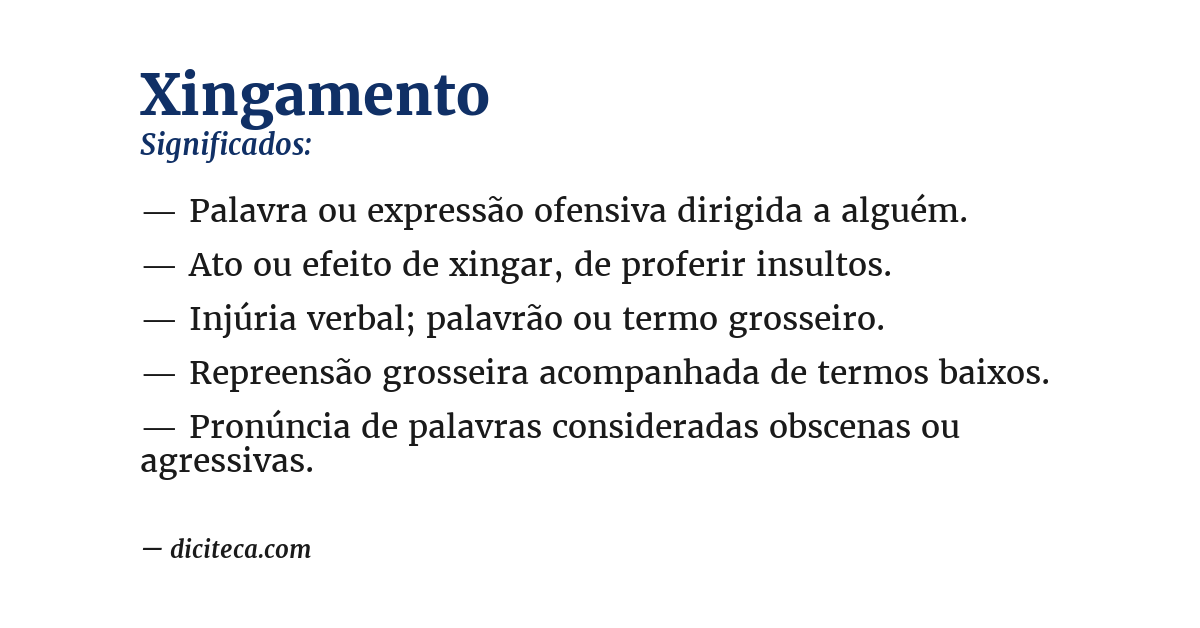 Significado de xingamento