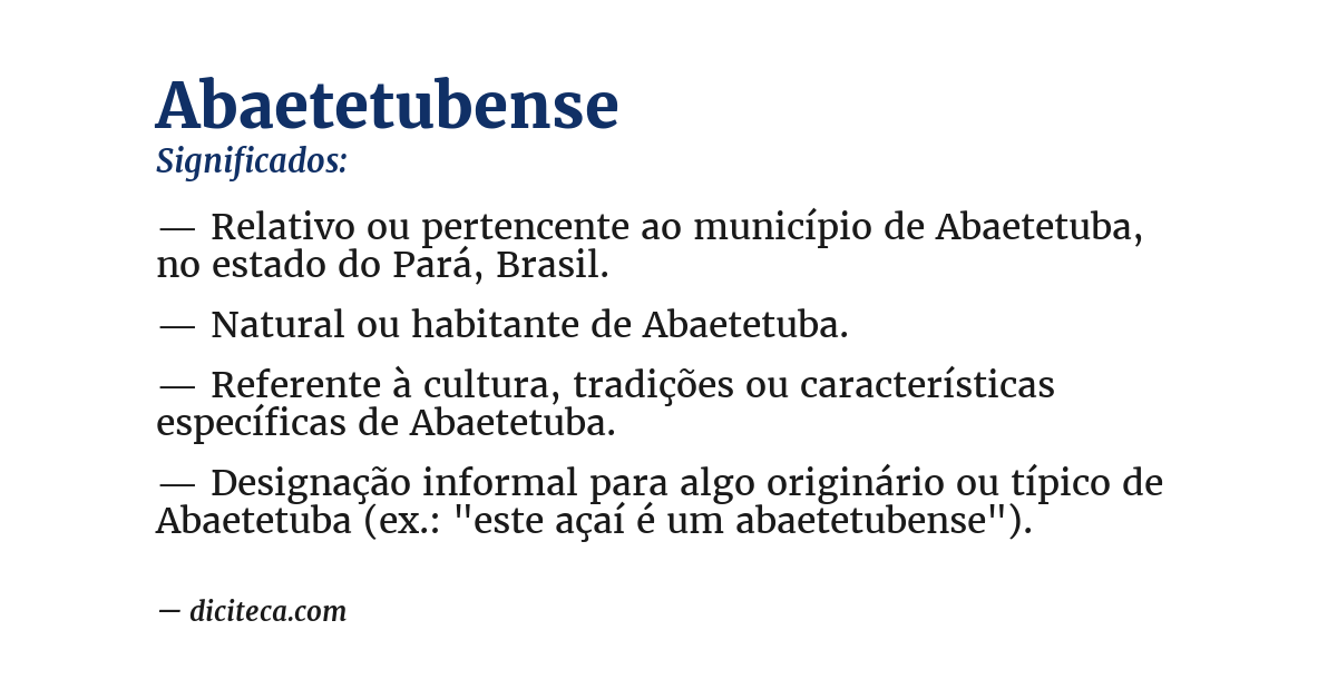 Significado de abaetetubense