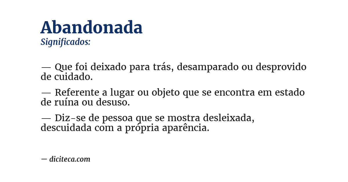 Significado de abandonada