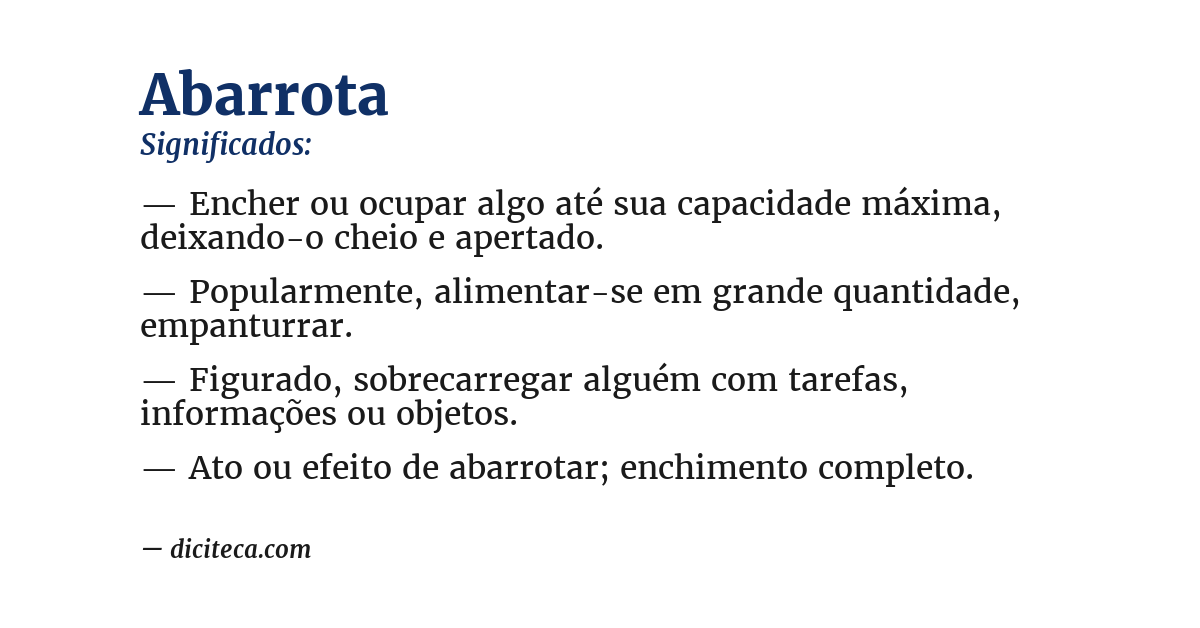 Significado de abarrota
