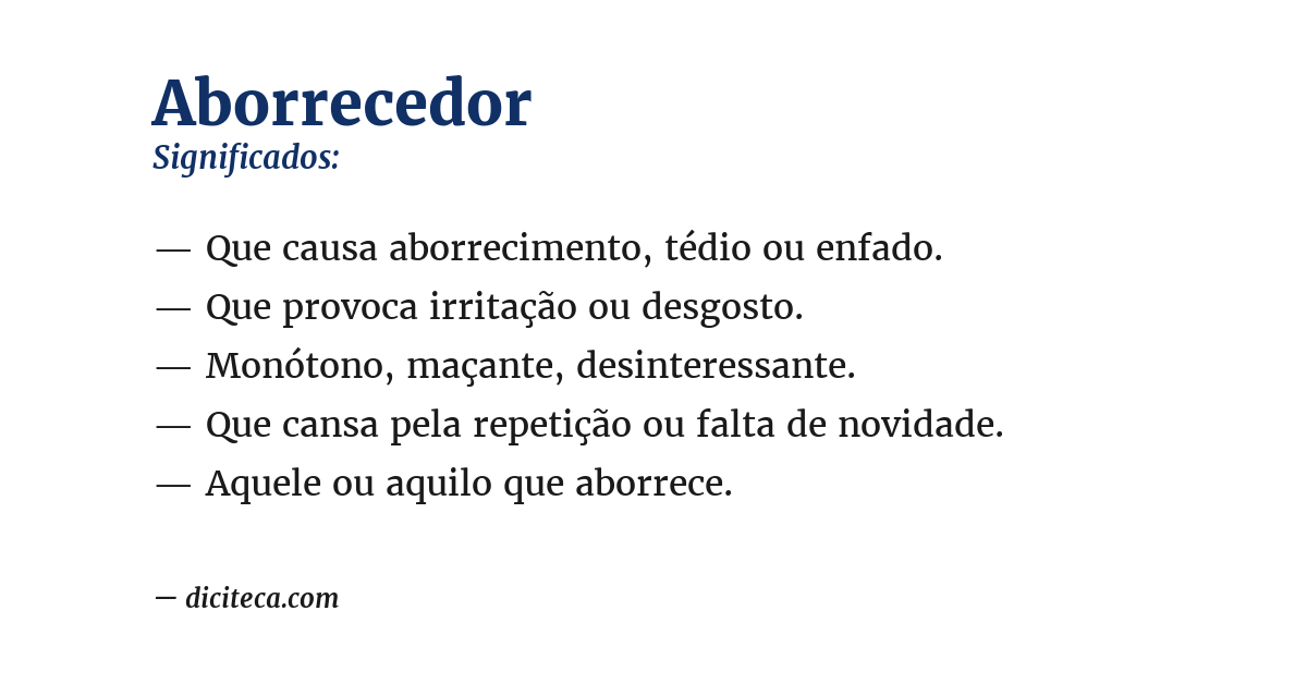Significado de aborrecedor