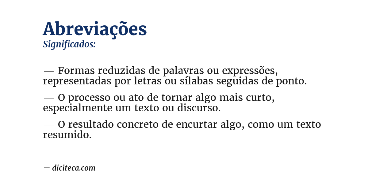 Significado de abreviações