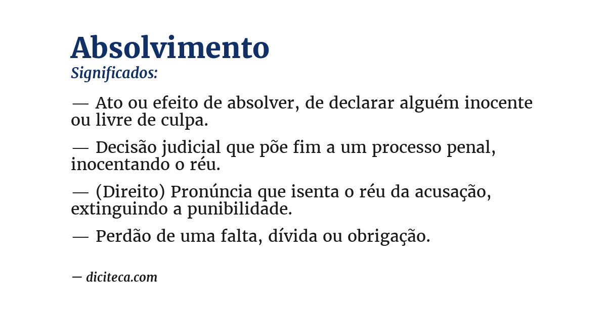 Significado de absolvimento