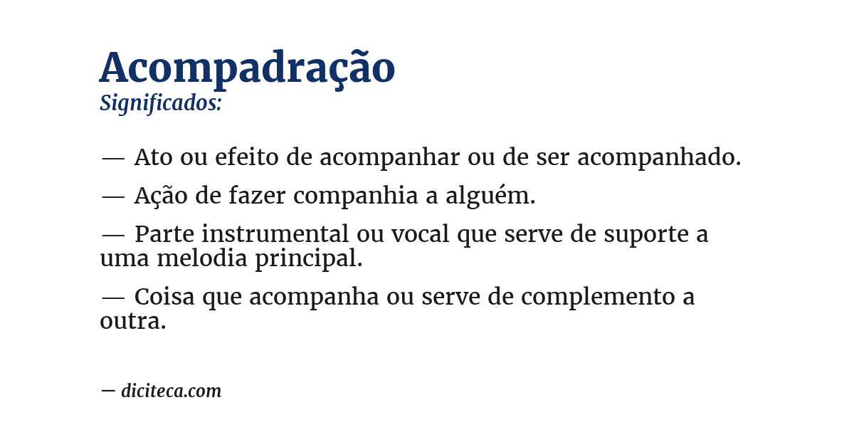 Significado de acompadração