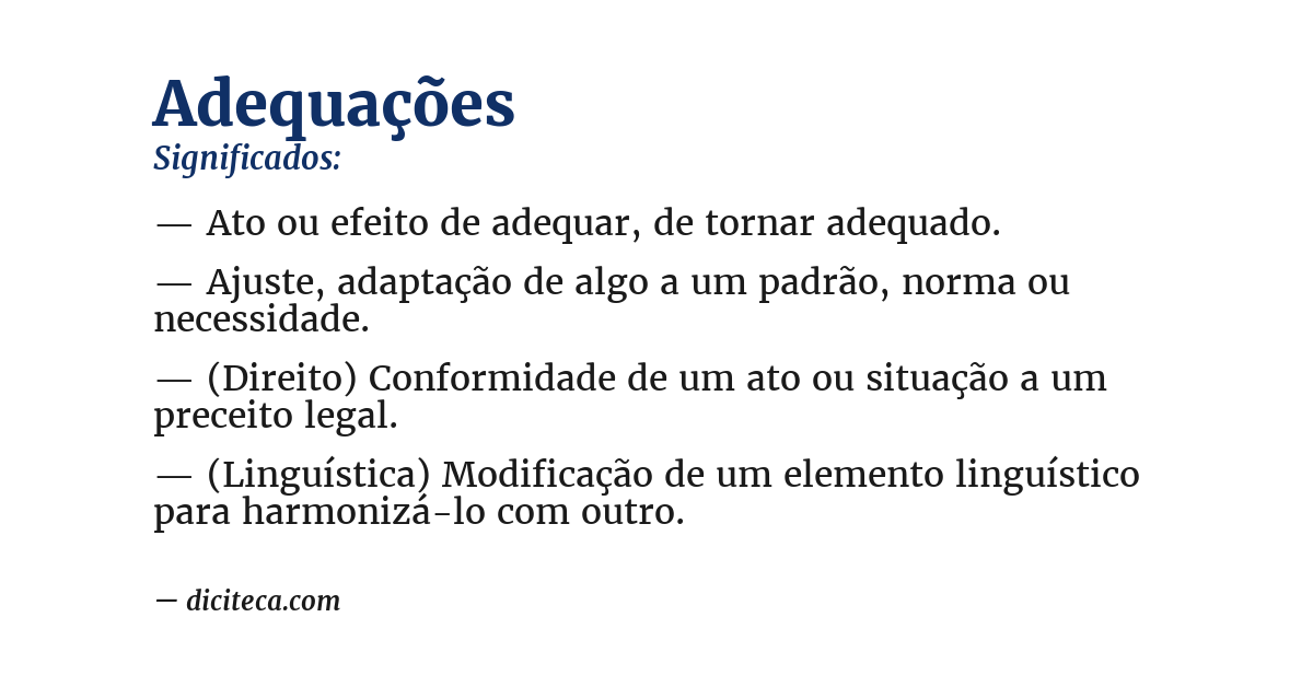 Significado de adequações