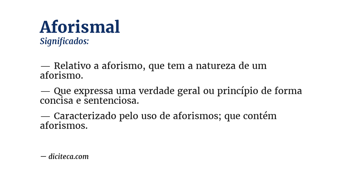 Significado de aforismal