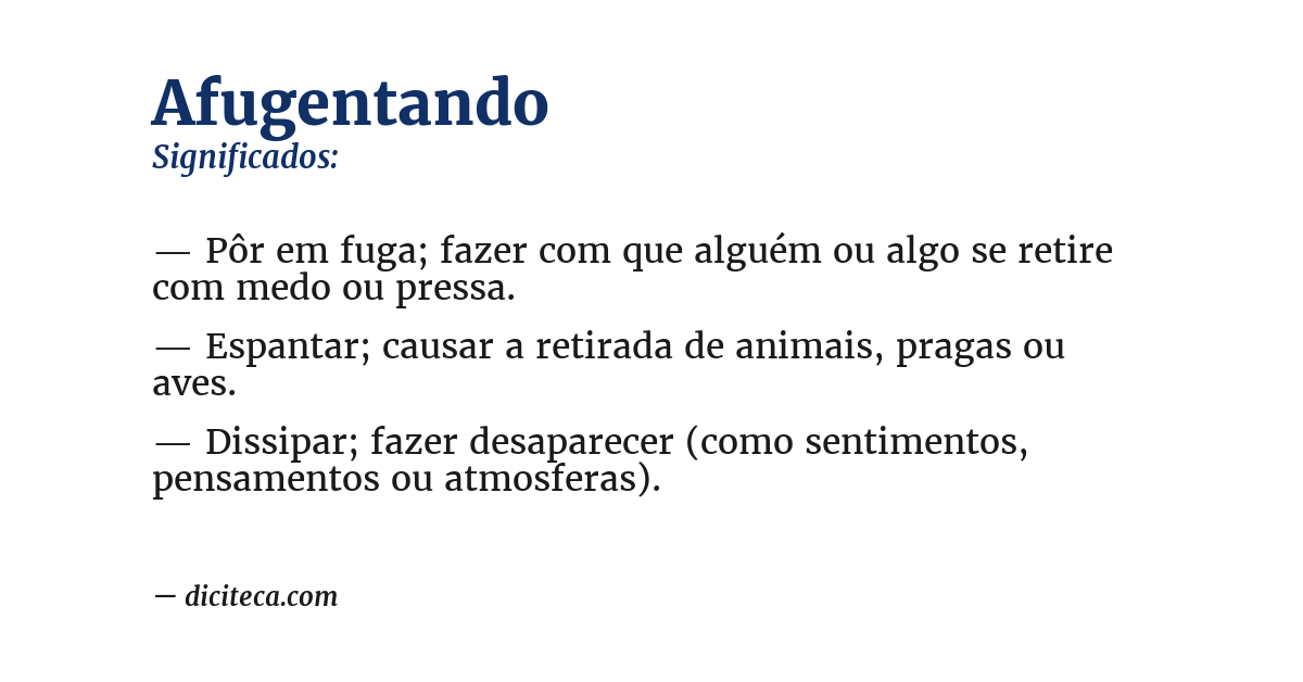Significado de afugentando