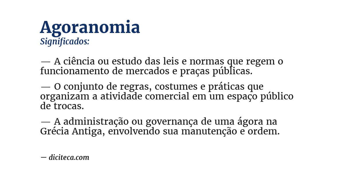 Significado de agoranomia