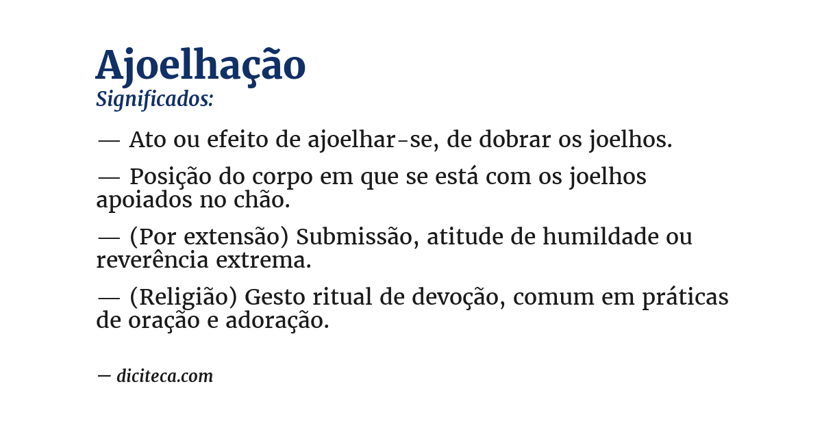 Significado de ajoelhação
