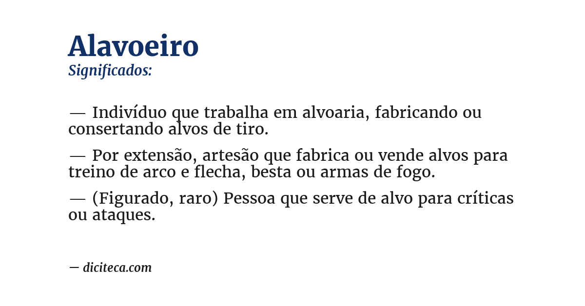 Significado de alavoeiro