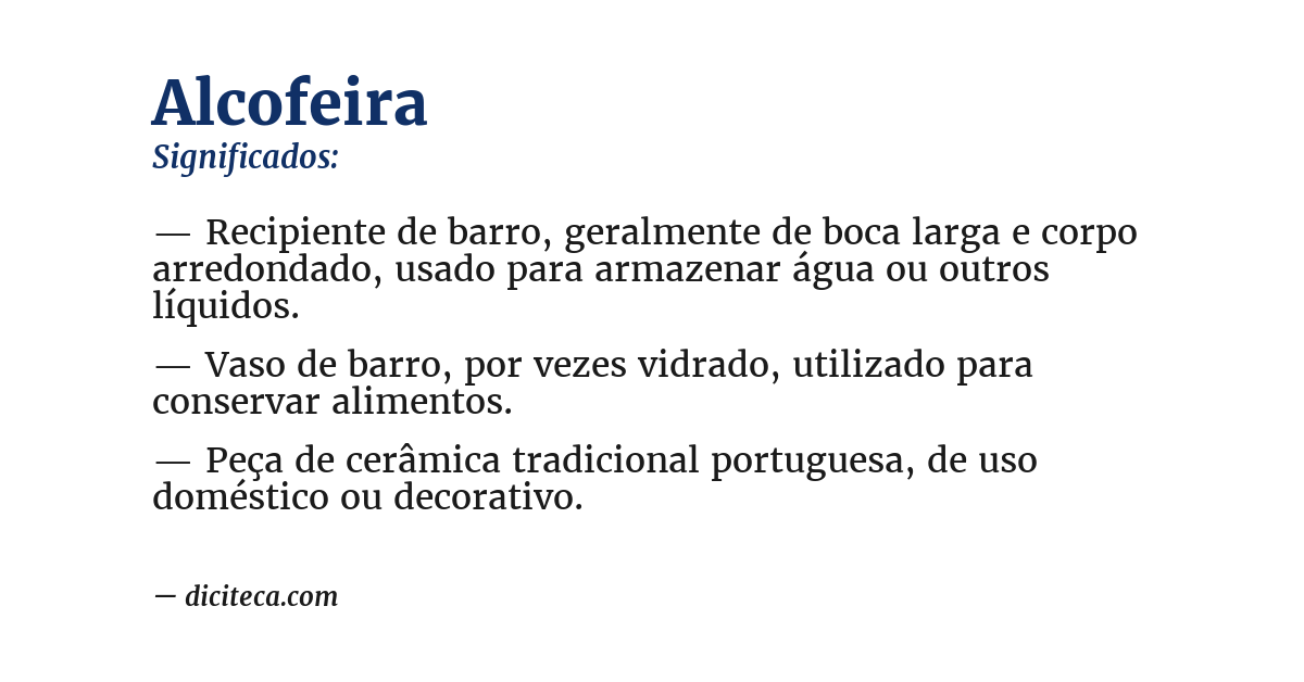Significado de alcofeira
