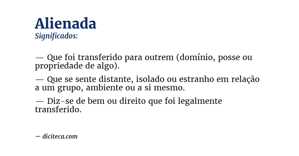 Significado de alienada