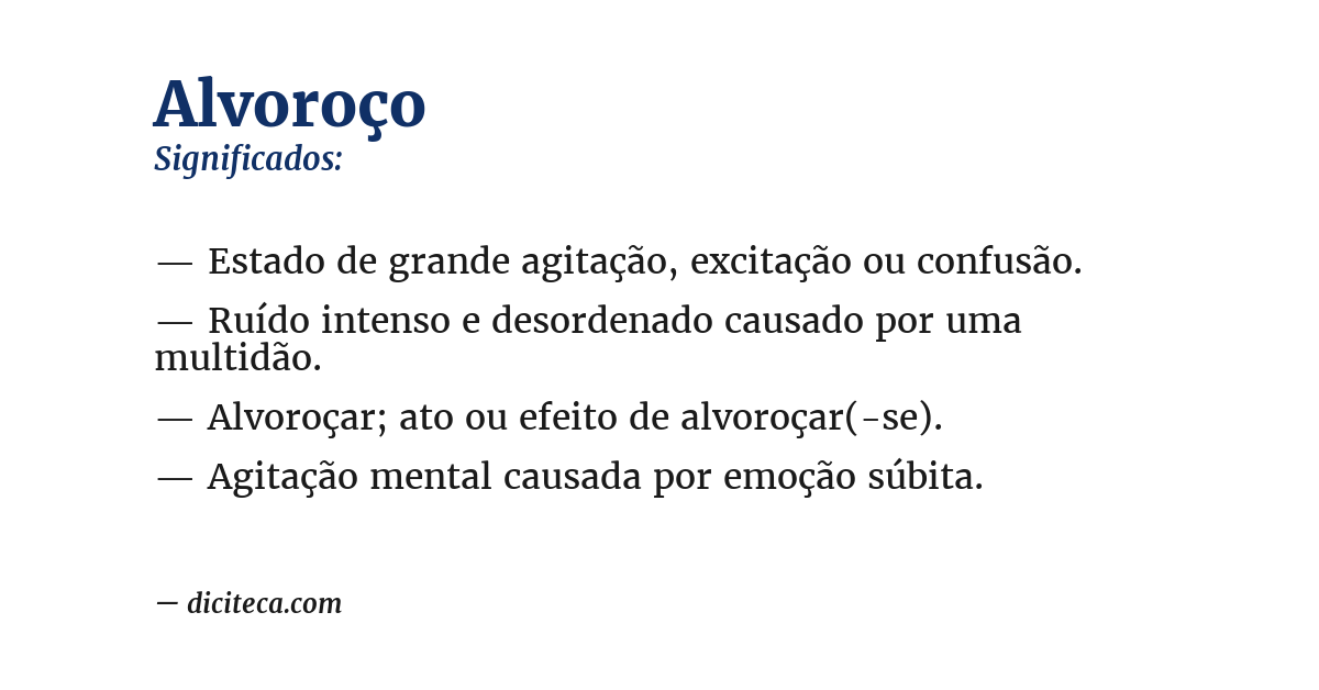 Significado de alvoroço